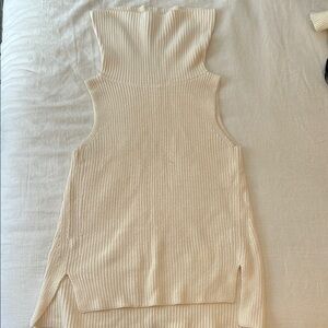 Lou & Grey Cream Ribbed Asymmetrical Tank Sweater